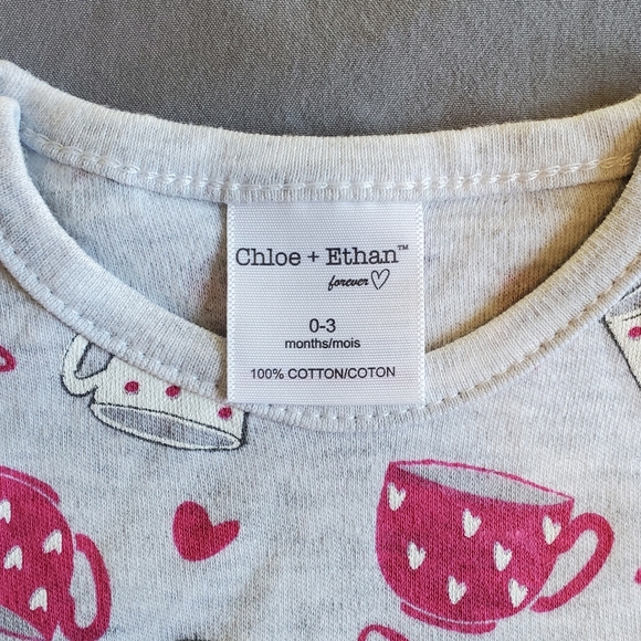 Set of 4 Chloe+Ethan Brand Onesie Bodysuits 3-6 Months Cat and Coffee Themed - Picture 6 of 6